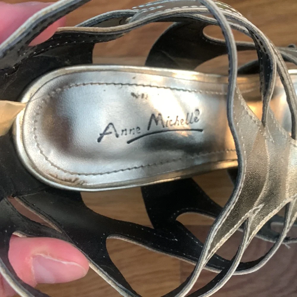 Gold caged high-heel Sandals 8 1/2 - Picture 4 of 7